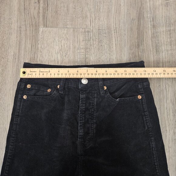 Re/Done size 25 Black Corduroy Pants Jeans Straight Mid Rise - Picture 5 of 8